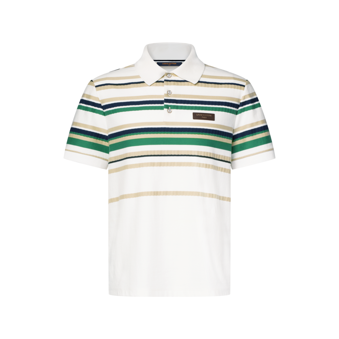 Striped Textured Short-Sleeved Polo Shirt - Men - Ready-to-Wear